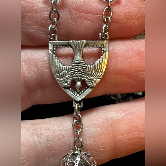 Vintage‎ Sterling Silver Rosary With Faceted Crystal Beads 23” - Picture 4 of 6